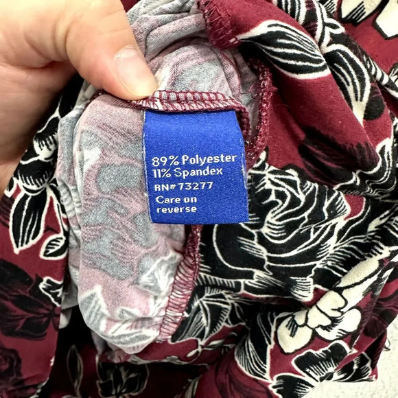 Apt .9 t op XL purple floral‎ ruched banded waist boho cottagecore whimsical - Picture 6 of 8